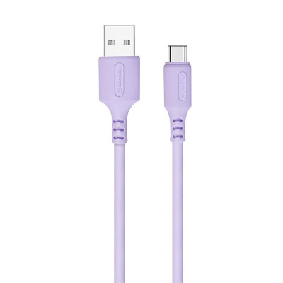 Кабель ColorWay USB - USB Type-C (M/M), soft silicone, 2.4 А, 1 м, Purple (CW-CBUC044-PU) Кабель ColorWay USB - USB Type-C (M/M), soft silicone, 2.4 А, 1 м, Purple (CW-CBUC044-PU)