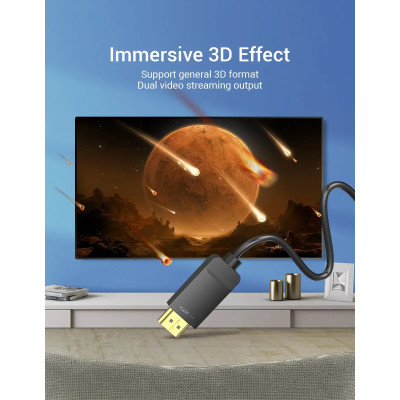 Кабель Vention MiniDisplayPort - HDMI V 1.4 (M/M), 3 м, чорний (HAHBI) Кабель Vention MiniDisplayPort - HDMI V 1.4 (M/M), 3 м, чорний (HAHBI)