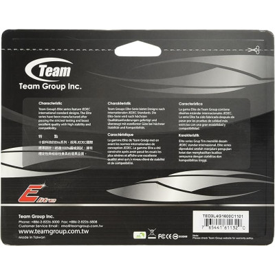 Модуль пам`ятi DDR3 4GB/1600 1,35V Team Elite (TED3L4G1600C1101) Модуль пам`ятi DDR3 4GB/1600 1,35V Team Elite (TED3L4G1600C1101)
