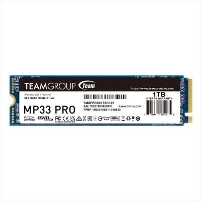 Накопичувач SSD 1TB Team MP33 Pro M.2 2280 PCIe 3.0 x4 3D TLC (TM8FPD001T0C101) Накопичувач SSD 1TB Team MP33 Pro M.2 2280 PCIe 3.0 x4 3D TLC (TM8FPD001T0C101)