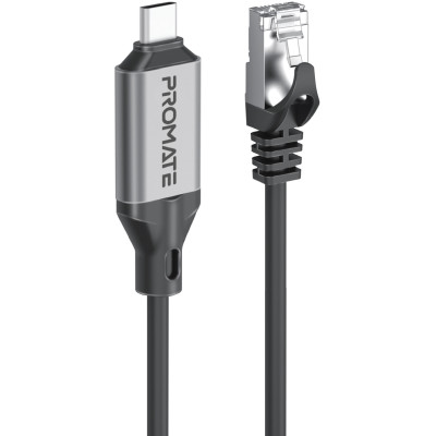 Кабель Promate Clink USB Type-C - RJ-45, 5 м, Black Кабель Promate Clink USB Type-C - RJ-45, 5 м, Black