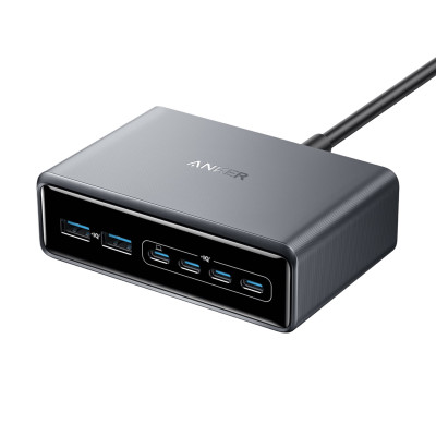 Мережевий зарядний пристрій Anker PowerPort GaNPrime 200W 4xUSB Type-C, 2xUSB Type-A Black (A2683341) Мережевий зарядний пристрій Anker PowerPort GaNPrime 200W 4xUSB Type-C, 2xUSB Type-A Black (A2683341)