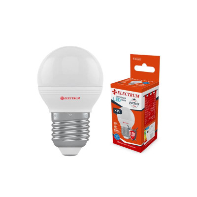 Лампа світлодіодна куля Electrum 8W E27 4000K (A-A-LB-1431) Лампа світлодіодна куля Electrum 8W E27 4000K (A-A-LB-1431)