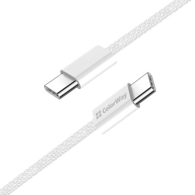 Кабель ColorWay USB Type-C + USB Type-C (M/M), 3.0 А, 1 м, Grey (CW-CBPDCC061-GR) Кабель ColorWay USB Type-C + USB Type-C (M/M), 3.0 А, 1 м, Grey (CW-CBPDCC061-GR)