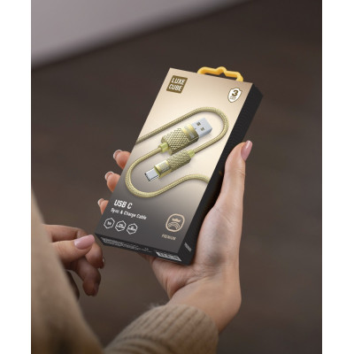 Кабель Luxe Cube Premium USB - USB Type-C (M/M), 1 м, золотистий (8889996899681) Кабель Luxe Cube Premium USB - USB Type-C (M/M), 1 м, золотистий (8889996899681)
