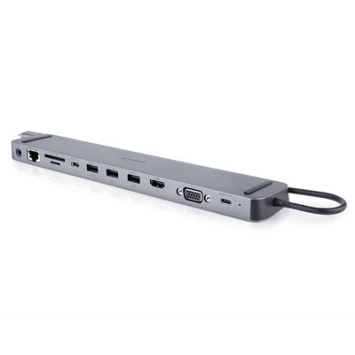 USB-хаб REAL-EL CQ-1000 USB3.0х3/USB-C/HDMI/VGA/RJ45/SD/TF/3.5 mm audio, 0.4m, Space Grey USB-хаб REAL-EL CQ-1000 USB3.0х3/USB-C/HDMI/VGA/RJ45/SD/TF/3.5 mm audio, 0.4m, Space Grey