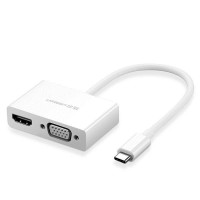 Адаптер Ugreen MM123 HDMI+VGA - USB Type-C (F/M), White (30843) Адаптер Ugreen MM123 HDMI+VGA - USB Type-C (F/M), White (30843)