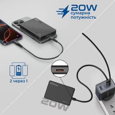 Універсальна мобільна батарея Promate Blade-10 MagSafe 10000mAh 20W Black Універсальна мобільна батарея Promate Blade-10 MagSafe 10000mAh 20W Black