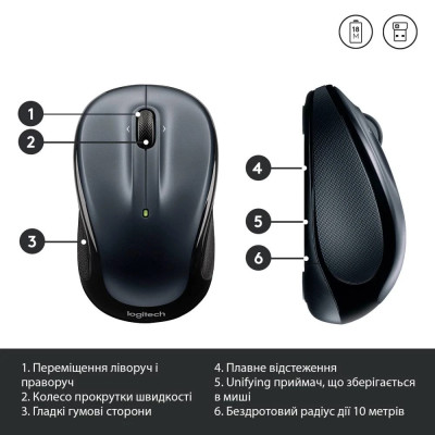 Миша бездротова Logitech M325s Dark Silver (910-006812) Миша бездротова Logitech M325s Dark Silver (910-006812)
