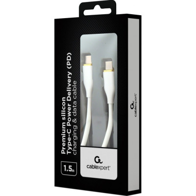 Кабель Cablexpert USB Type-C - USB Type-C (M/M), 3 A, 60 W, 1.5 м, White (CC-USB2S-CMCM-1.5M-W) Кабель Cablexpert USB Type-C - USB Type-C (M/M), 3 A, 60 W, 1.5 м, White (CC-USB2S-CMCM-1.5M-W)