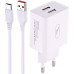 Зарядний пристрій SkyDolphin SC30T (2USB, 2.1A) White (SDMZP-000113) + кабель Type-C Зарядний пристрій SkyDolphin SC30T (2USB, 2.1A) White (SDMZP-000113) + кабель Type-C