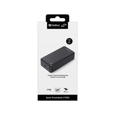 Універсальна мобільна батарея Sandberg Saver Powerbank 27000mAh Black (320-43) Універсальна мобільна батарея Sandberg Saver Powerbank 27000mAh Black (320-43)