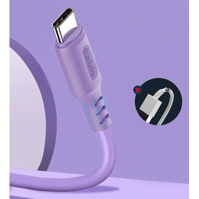 Кабель ColorWay USB - USB Type-C (M/M), soft silicone, 2.4 А, 1 м, Purple (CW-CBUC044-PU) Кабель ColorWay USB - USB Type-C (M/M), soft silicone, 2.4 А, 1 м, Purple (CW-CBUC044-PU)