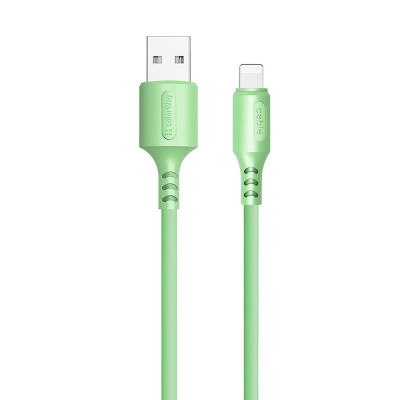 Кабель ColorWay USB - Lightning (M/M), soft silicone, 2.4 А, 1 м, Green (CW-CBUL042-GR) Кабель ColorWay USB - Lightning (M/M), soft silicone, 2.4 А, 1 м, Green (CW-CBUL042-GR)