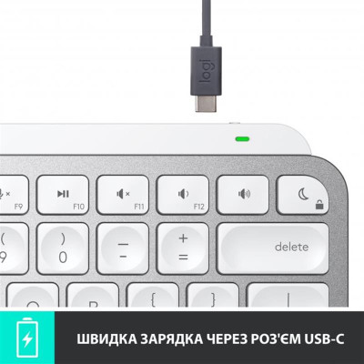 Клавиатура беспроводная  Logitech MX Keys Mini Wireless Illuminated UA Pale Gray (920-010499)