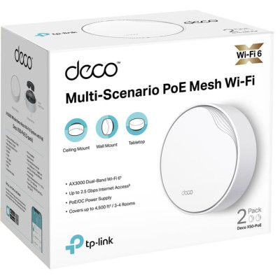 WiFi Mesh система TP-Link Deco X50-PoE (2-pack) WiFi Mesh система TP-Link Deco X50-PoE (2-pack)