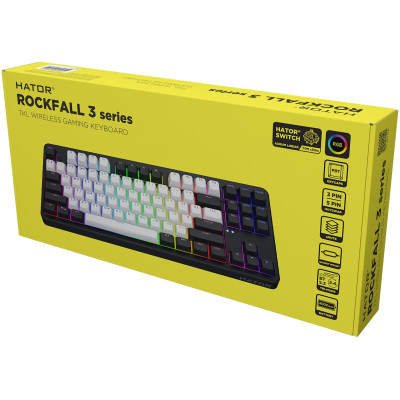 Клавіатура бездротова Hator Rockfall 3 Mecha TKL Wireless Orange Black (HTK850UA)