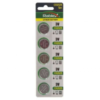 Батарейка Rablex CR2025, 3В, 5 шт Батарейка Rablex CR2025, 3В, 5 шт
