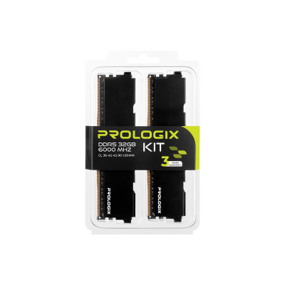 Модуль пам`ятi DDR5 2x16GB/6000 Prologix Black (PRO32GB6000B5K) Модуль пам`ятi DDR5 2x16GB/6000 Prologix Black (PRO32GB6000B5K)