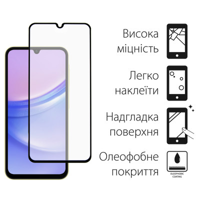 Захисне скло Dengos для Samsung Galaxy A15 4G SM-A155 Black Full Glue (TGFG-335) Захисне скло Dengos для Samsung Galaxy A15 4G SM-A155 Black Full Glue (TGFG-335)