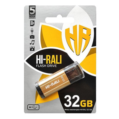 Флеш-накопичувач USB 32GB Hi-Rali Stark Series Gold (HI-32GBSTGD) Флеш-накопичувач USB 32GB Hi-Rali Stark Series Gold (HI-32GBSTGD)