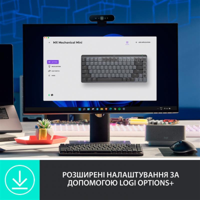 Клавіатура бездротова Logitech MX Mechanical Mini Minimalist Graphite (920-010780) Клавіатура бездротова Logitech MX Mechanical Mini Minimalist Graphite (920-010780)