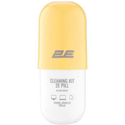Набір для чищення 2E Pill (2E-SK140YW) LED/LCD + серветка 20х20 см White/Yellow Набір для чищення 2E Pill (2E-SK140YW) LED/LCD + серветка 20х20 см White/Yellow