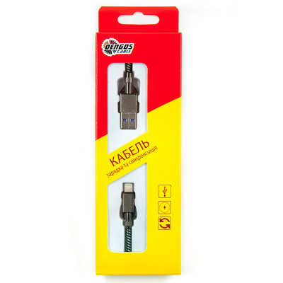 Кабель Dengos USB - Lightning (M/M) 4A 1 м Black (NTK-L-KPR-USB3-BLACK) Кабель Dengos USB - Lightning (M/M) 4A 1 м Black (NTK-L-KPR-USB3-BLACK)