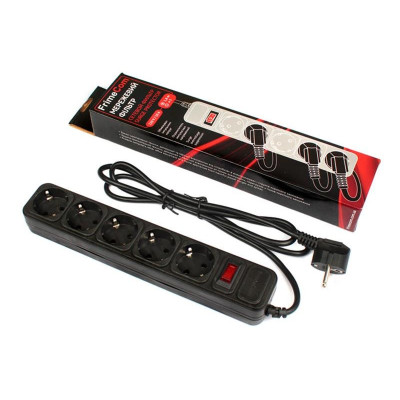 Фільтр живлення FrimeCom (FC-B4005W 1.8 B) 5 розеток, 1.8 м, чорний (коробка) Фільтр живлення FrimeCom (FC-B4005W 1.8 B) 5 розеток, 1.8 м, чорний (коробка)