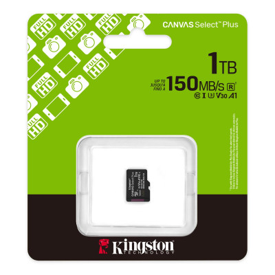 Карта пам`яті MicroSDXC 1TB UHS-I Class 10 Kingston Canvas Select Plus R150MB/s (SDCS3/1TBSP) Карта пам`яті MicroSDXC 1TB UHS-I Class 10 Kingston Canvas Select Plus R150MB/s (SDCS3/1TBSP)