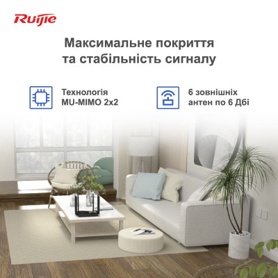 Бездротовий маршрутизатор Ruijie Reyee RG-EW1200G PRO Бездротовий маршрутизатор Ruijie Reyee RG-EW1200G PRO