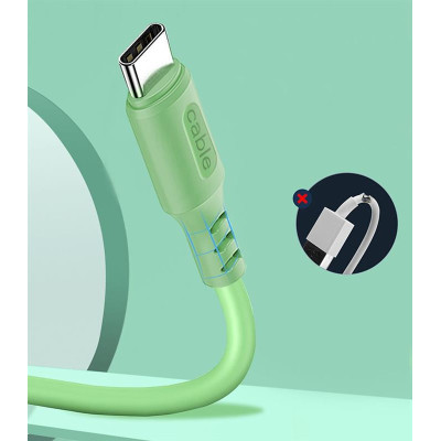 Кабель ColorWay USB - USB Type-C (M/M), soft silicone, 2.4 А, 1 м, Green (CW-CBUC042-GR) Кабель ColorWay USB - USB Type-C (M/M), soft silicone, 2.4 А, 1 м, Green (CW-CBUC042-GR)