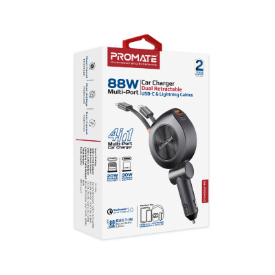 Автомобільний зарядний пристрій Promate DriveGear-R2 88W Black
