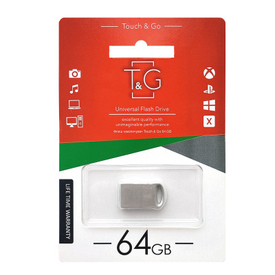Флеш-накопичувач USB 64GB T&G 105 Metal Series Silver (TG105-64G) Флеш-накопичувач USB 64GB T&G 105 Metal Series Silver (TG105-64G)