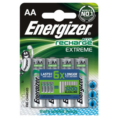 Акумулятори Energizer Recharge Extreme AA/HR06 LSD Ni-MH 2300 mAh BL 4шт Акумулятори Energizer Recharge Extreme AA/HR06 LSD Ni-MH 2300 mAh BL 4шт
