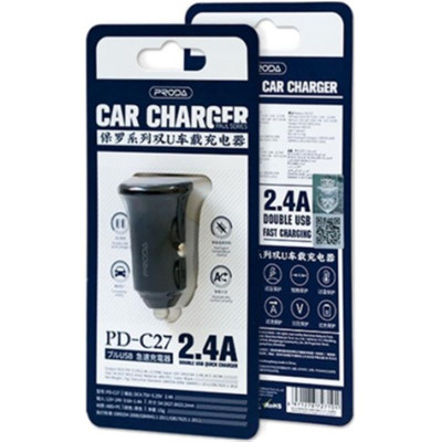 Автомобільний зарядний пристрій Proda Paul PD-C27 (2USB 2.4A) Black (PD-C27-BK) Автомобільний зарядний пристрій Proda Paul PD-C27 (2USB 2.4A) Black (PD-C27-BK)