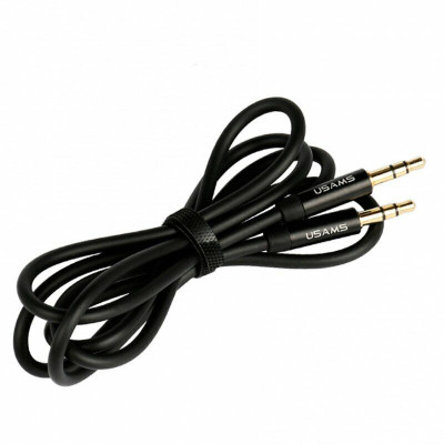 Аудіо-кабель Usams YP-01 3.5 мм - 3.5 мм (M/M), 1 м, Black (YP101) Аудіо-кабель Usams YP-01 3.5 мм - 3.5 мм (M/M), 1 м, Black (YP101)