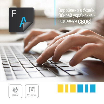 Наліпки на клавіатуру СolorWaу непрозора чорна, біло-синя (CW-BWBL) Наліпки на клавіатуру СolorWaу непрозора чорна, біло-синя (CW-BWBL)