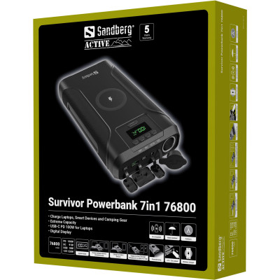 Універсальна мобільна батарея Sandberg Survivor Powerbank 76800mAh Black (421-15) Універсальна мобільна батарея Sandberg Survivor Powerbank 76800mAh Black (421-15)