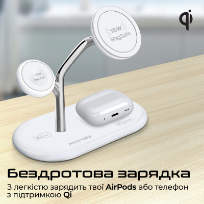 Бездротовий зарядний пристрій Promate Synergy-Pro MagSafe 57W White