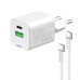 Мережевий зарядний пристрій ColorWay GaN Mini 20W PD Port PPS USB (Type-C PD + USB QC4.0) White (CW-CHS062PDC-WT) + кабель Type-C Мережевий зарядний пристрій ColorWay GaN Mini 20W PD Port PPS USB (Type-C PD + USB QC4.0) White (CW-CHS062PDC-WT) + кабель Type-C