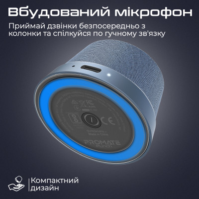 Акустична система Promate Punch 3W Navy Акустична система Promate Punch 3W Navy