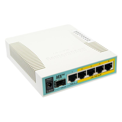 Маршрутизатор MikroTik RouterBoard RB960PGS hEX PoE (800MHz/128Mb, 1xUSB, 5х1000Мбит, Passive PoE) Маршрутизатор MikroTik RouterBoard RB960PGS hEX PoE (800MHz/128Mb, 1xUSB, 5х1000Мбит, Passive PoE)