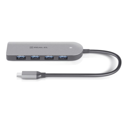 USB-хаб REAL-EL CQ-415 USB Type-C 4-в-1 USB-хаб REAL-EL CQ-415 USB Type-C 4-в-1
