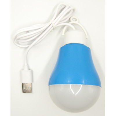 USB-світильник з LED-лампочкою Dengos, шнур ~1м, 5V, 5W, Blue (LED-BULB-5V5W-BLUE)