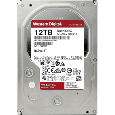 Накопичувач HDD SATA 12.0TB WD Red Pro NAS 7200rpm 512MB (WD122KFBX) Накопичувач HDD SATA 12.0TB WD Red Pro NAS 7200rpm 512MB (WD122KFBX)