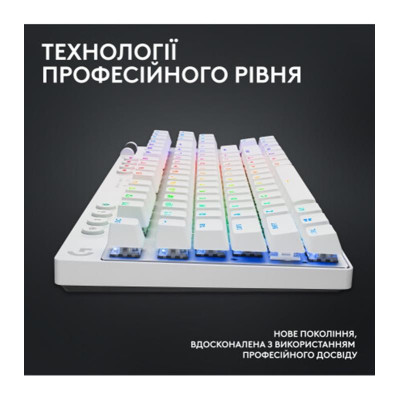Клавiатура бездротова Logitech G PRO X TKL Lightspeed White Tactile (920-012148)