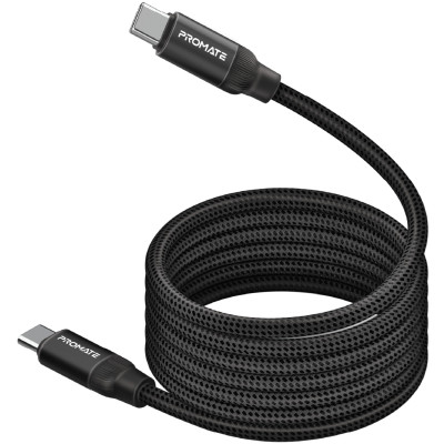 Кабель Promate Springy USB Type-C - USB Type-C (M/M), 3 A, 60 W, 1.2 м, Black Кабель Promate Springy USB Type-C - USB Type-C (M/M), 3 A, 60 W, 1.2 м, Black