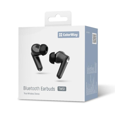 Bluetooth-гарнітура СolorWay Slim TWS-1 Earbuds Long Life Black (CW-TWS1BK1) Bluetooth-гарнітура СolorWay Slim TWS-1 Earbuds Long Life Black (CW-TWS1BK1)