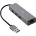 USB-хаб Cablexpert 4 ports USB 3.0 Grey (A-AMU3-LAN-01)